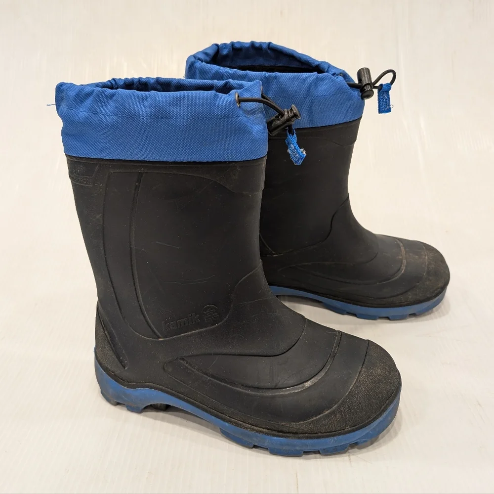 KAMIK youth kids pull-on insulated rubber boots winter boots size 4
